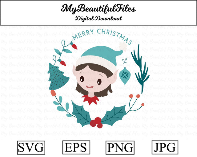 Merry Christmas Wreath - Christmas SVG MyBeautifulFiles 