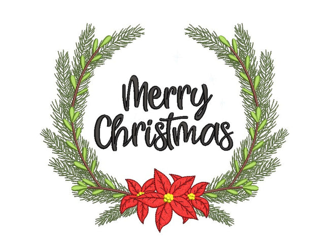 Merry Christmas Wreath Embroidery Design Embroidery/Applique DESIGNS Nino Nadaraia 
