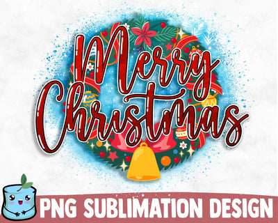 Merry Christmas Wreath Sublimation Design Sublimation MintyMarshmallows 