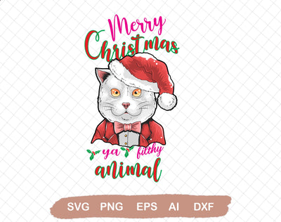Merry Christmas Ya Filthy Animal, Christmas Design, Sublimation Design, Digital Download, svg file SVG DiamondDesign 