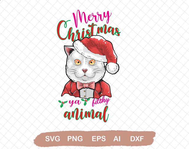 Merry Christmas Ya Filthy Animal, Christmas Design, Sublimation Design, Digital Download, svg file SVG DiamondDesign 