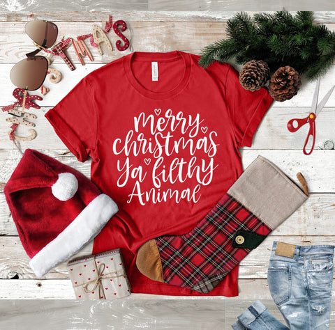 merry Christmas ya filthy animal svg, Christmas svg, Christmas animal svg, Christmas cricut SVG Isabella Machell 