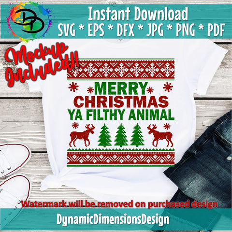 Merry Christmas Ya Filthy Animal SVG DynamicDimensionsDesign 