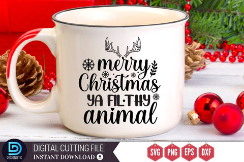 Merry Christmas ya filthy animal SVG, Merry Christmas ya filthy animal SVG DESIGNISTIC 