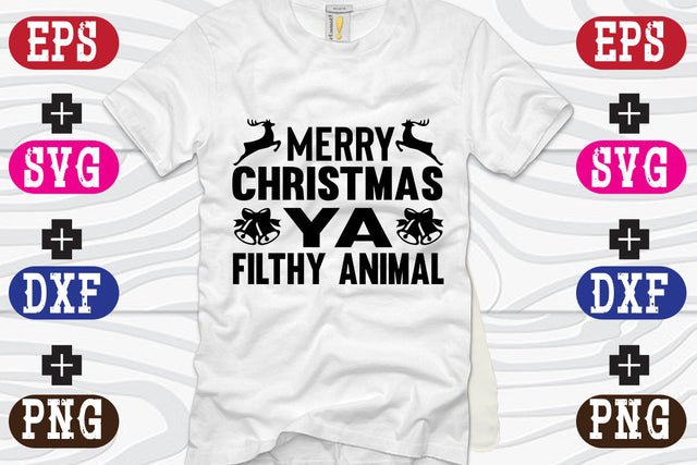 Merry Christmas ya filthy animal SVG Nurstore 