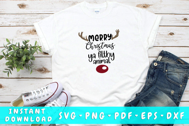 Merry Christmas Ya Filthy Animal SVG SVG HappyDesignStudio 