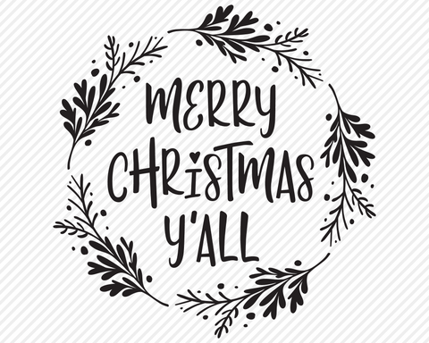 Merry Christmas Y'all | Christmas SVG SVG Texas Southern Cuts 
