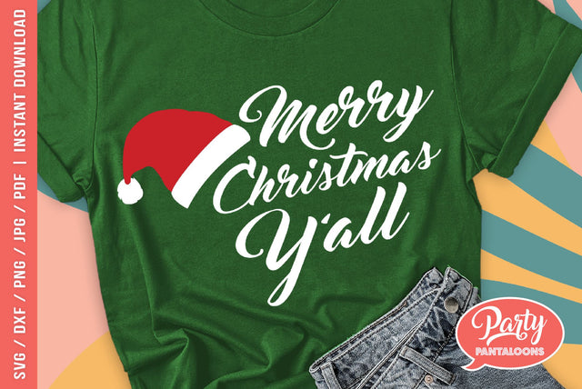 MERRY CHRISTMAS Y’ALL | funny Christmas SVG SVG Partypantaloons 