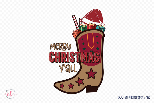 Merry Christmas Y'all PNG Sublimation Sublimation CraftLabSVG 