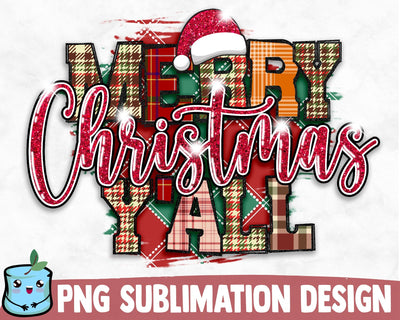 Merry Christmas Y'all Sublimation Design Sublimation MintyMarshmallows 