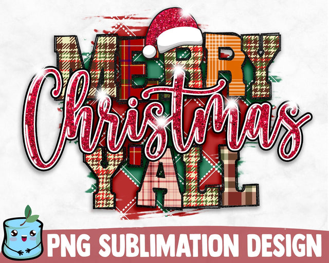 Merry Christmas Y'all Sublimation Design Sublimation MintyMarshmallows 
