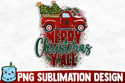Merry Christmas Y'all Sublimation Design Sublimation MintyMarshmallows 