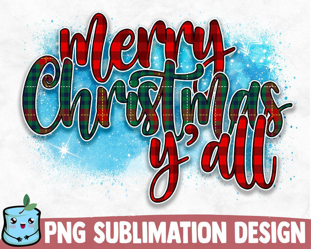 Merry Christmas Y'all Sublimation Design Sublimation MintyMarshmallows 