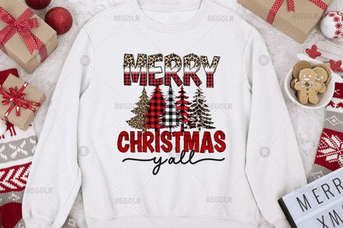 Merry Christmas y'all Sublimation Design Sublimation Regulrcrative 