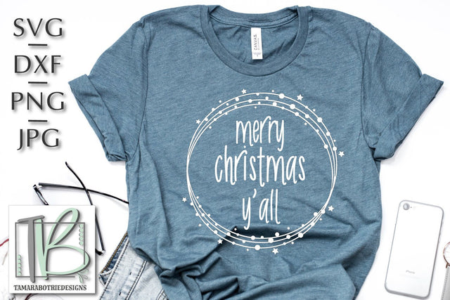 Merry Christmas Y'all SVG, Christmas Cut File SVG TB Designs 