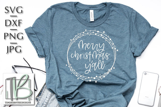 Merry Christmas Y'all SVG, Christmas Cut File SVG TB Designs 