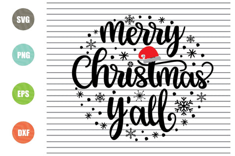 Merry Christmas Y'all Svg - Christmas Svg, Png, Dxf, Eps Cut Files SVG Artstoredigital 