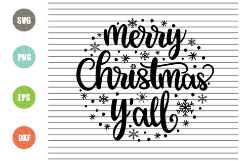 Merry Christmas Y'all Svg - Christmas Svg, Png, Dxf, Eps Cut Files SVG Artstoredigital 