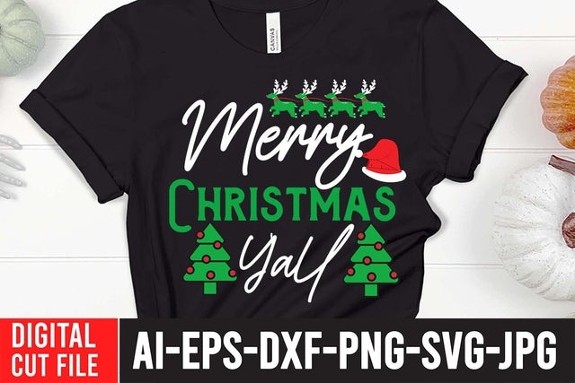 Merry Christmas Y'all SVG Cut File SVG BlackCatsMedia 