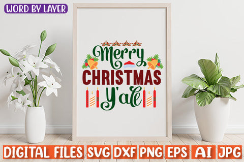Merry Christmas Y'all SVG cut file SVG Blessedprint 