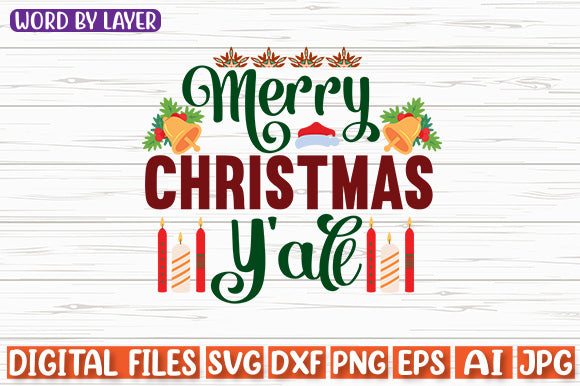 Merry Christmas Y'all SVG cut file SVG Blessedprint 