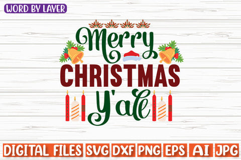 Merry Christmas Y'all SVG cut file SVG Blessedprint 