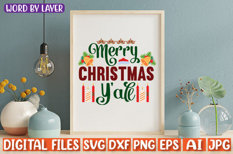 Merry Christmas Y'all SVG cut file SVG Blessedprint 