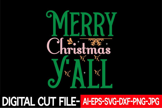Merry Christmas Y'all Svg cut file SVG Blessedprint 