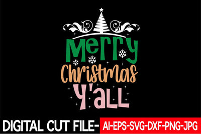 Merry Christmas Y'all Svg cut file SVG Blessedprint 