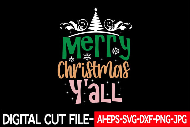 Merry Christmas Y'all Svg cut file SVG Blessedprint 