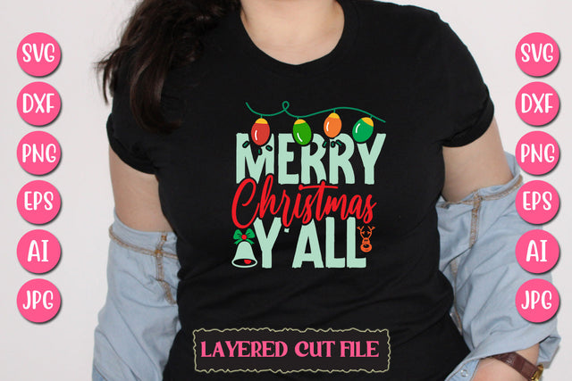 Merry Christmas Y'all SVG Cut File SVG Newmockups 