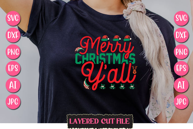 Merry Christmas Y'all SVG Cut File SVG Newmockups 