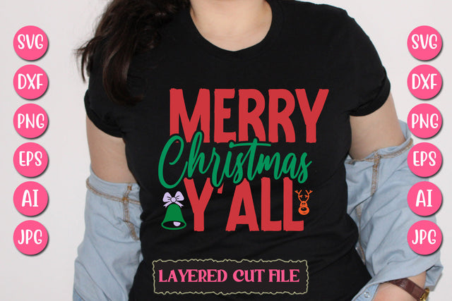 Merry Christmas Y'all SVG Cut File SVG Newmockups 