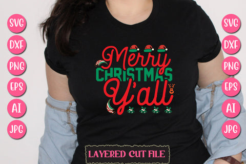 Merry Christmas Y'all SVG Cut File SVG Newmockups 