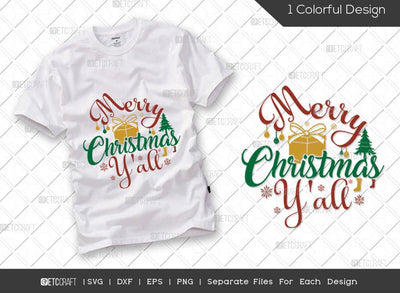 Merry Christmas Yall SVG Cut File | Winter Svg | Happy Christmas Svg | Santa Svg | Family Christmas Svg | Merry Christmas Svg | Christmas T-shirt Design SVG ETC Craft 