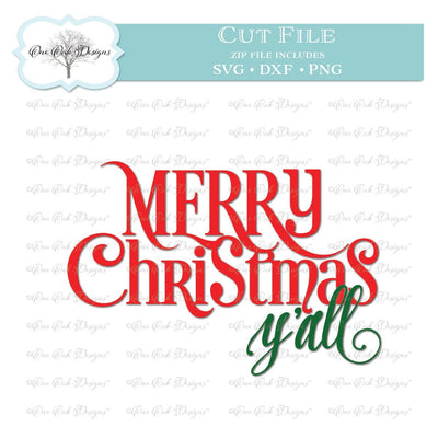 Merry Christmas Y'all SVG One Oak Designs 