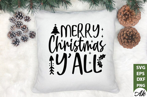 Merry christmas y'all SVG SVG akazaddesign 