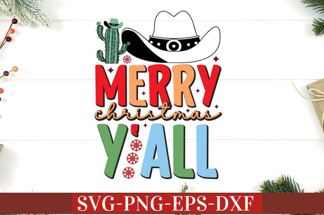 Merry christmas y'all SVG SVG DESIGNISTIC 