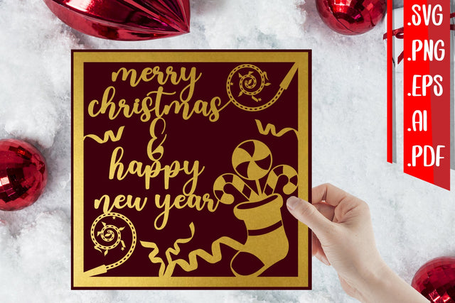 Merry Christmas&Happy New Year Cards 10 svg eps ai png pdf SVG zafrans studio 
