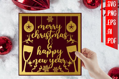 Merry Christmas&Happy New Year Cards 4 svg eps ai png pdf SVG zafrans studio 