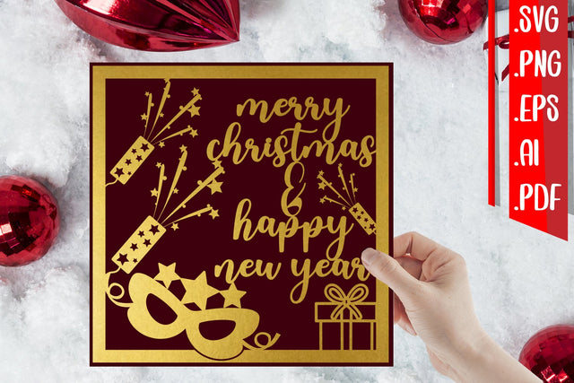 Merry Christmas&Happy New Year Cards 5 svg eps ai png pdf SVG zafrans studio 