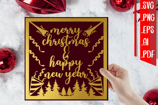 Merry Christmas&Happy New Year Cards 8 svg eps ai png pdf SVG zafrans studio 
