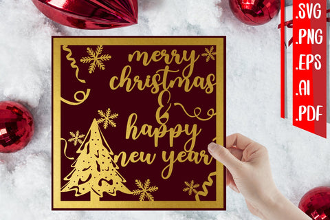 Merry Christmas&Happy New Year Cards BUNDLE svg eps ai png pdf SVG zafrans studio 