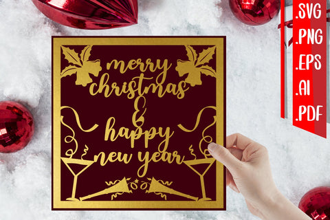 Merry Christmas&Happy New Year Cards BUNDLE svg eps ai png pdf SVG zafrans studio 