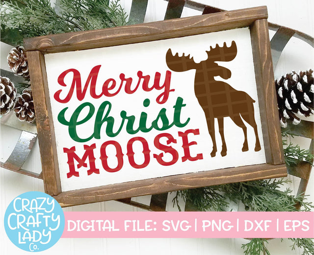 Merry Christmoose | Christmas SVG Cut File SVG Crazy Crafty Lady Co. 