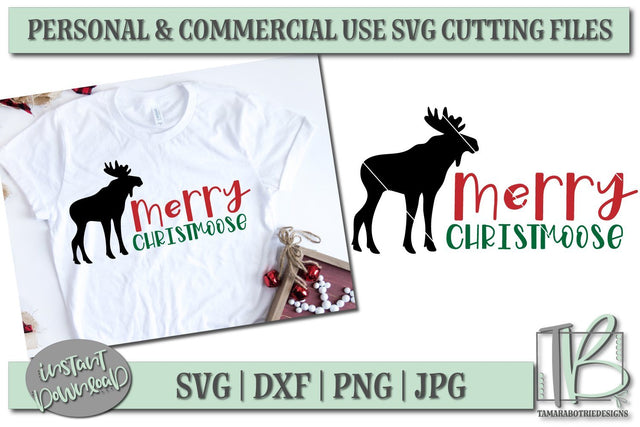 Merry Christmoose SVG File, Christmas Cut file SVG TB Designs 
