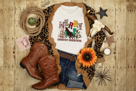 Merry Country Christmas PNG Sublimation Sublimation CraftLabSVG 