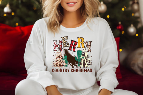 Merry Country Christmas PNG Sublimation Sublimation CraftLabSVG 