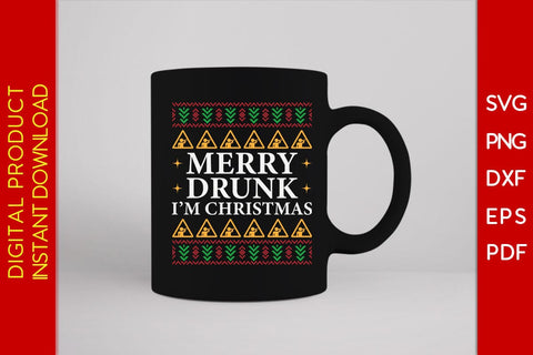 Merry Drunk I'm Christmas Christmas Ugly Sweater Design SVG PNG EPS Cut File SVG Creativedesigntee 