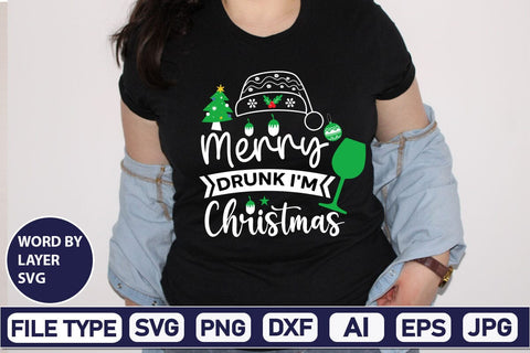 Merry Drunk I’m Christmas SVG Cut File SVG DesignPlante 503 